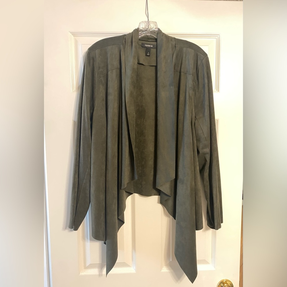 Torrid Olive Green Microsuede Jacket size 2 (XXL)